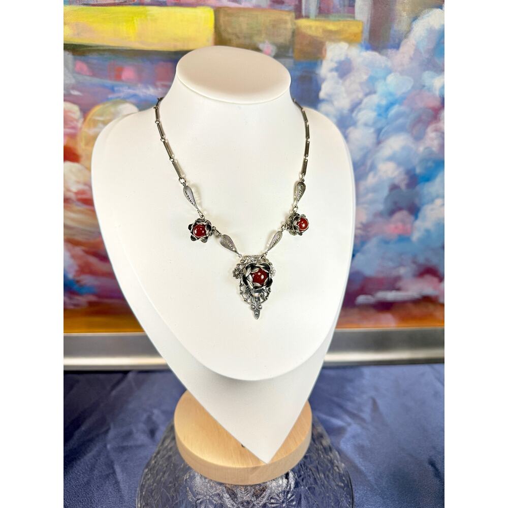 Art Nouveau Czech Glass Necklace